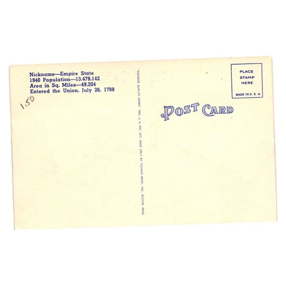 Vintage Dunkirk NY Postcard Greetings From New York State Flower Pasture Rose - Picture 2 of 2